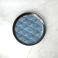 Round Plate Blue Ocean Wave 21.5cm