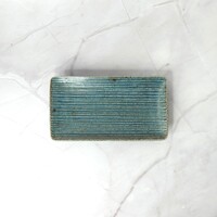 Rectangle Plate Retro Blue 18cm